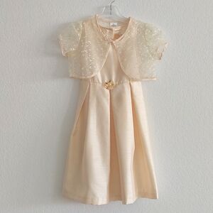 TARGET Elegant Pastel Yellow Girl's Dress with Sheer Overlay Vest NWOT